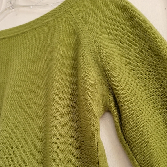 Max Mara Chartreuse Green Lightweight Wool Sweater Top Long Sleeve Size Small - Picture 8 of 14